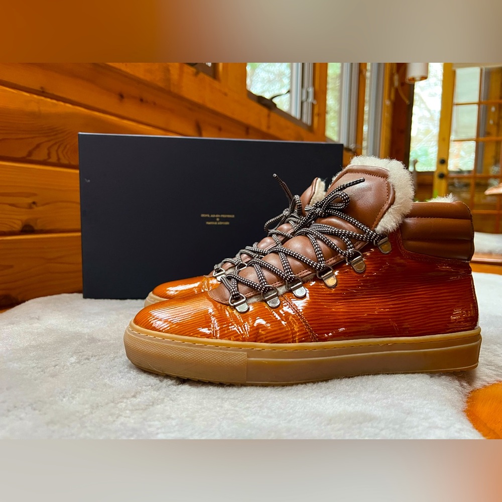 ZESPÀ High-Top Leather and Shearling Lined Winter Boot Sneakers 41 - 10.5